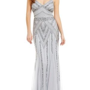 Spaghetti Strap V- Neck beaded Dress